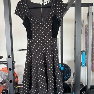 Tracy Reese Black and Tan Polka Dot Mini Dress